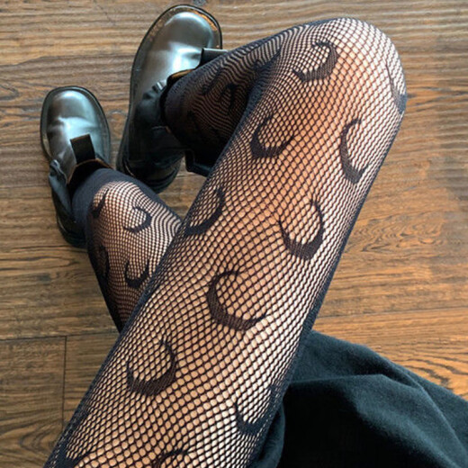 Frauen dünne schwarze INS -Tanzsocken Netz Promi -Buchstaben Fishnet Strumpfchen Diamant Weiß JK Strumpfhose 1049 Mesh Diamond Black M.