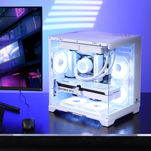 AMD R5 9600X host machine/RTX5060/4060/7650GRE/9060XT/5070/5060Ti graphics card desktop computer assembly machine DIY white sea view room configuration one 9600X+16G+500G cardless host