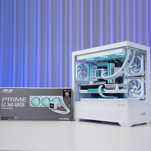 ASUS Tianxuan family bucket AMD 9600X/RTX5060Ti host white sea view room RTX5070 graphics card desktop assembly computer e-sports game design AIDIY complete machine with one 9600X+RTX5060 Tianxuan