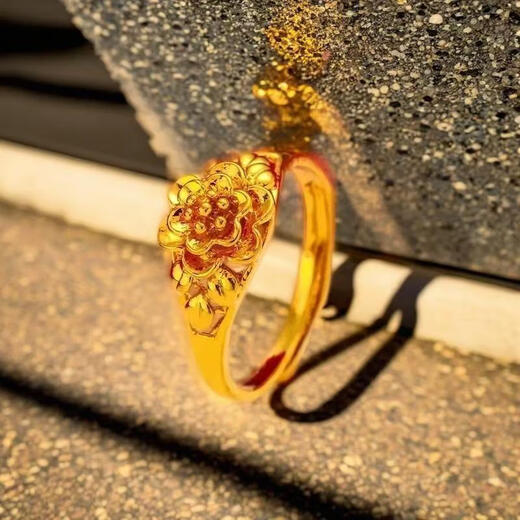 New high-looking rose ring for women, adjustable mouth, gift for girlfriend, temperament, fashionable and versatile, new lily ring on the market