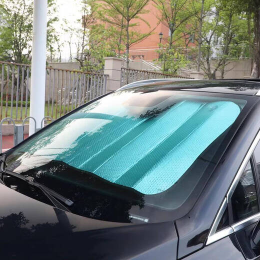 Manmang es adecuado para artefacto de sunshade montado en la parte delantera del parabrisas interior de la protección solar aislamiento solar aislamiento de succión de verano copa de succión del sol montado en el sol 5 capas 14070 hielo azul