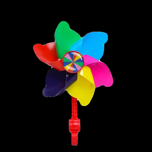 Shantoulin Village Bunte rotierende Windmühle Kinderroller Fahrrad Kinderwagen Dekorative Anhänger kleine Windmühle Outdoor -Spielzeug kleiner Blütenwindmühle, die einen langen Stangen + Kurzstange geben