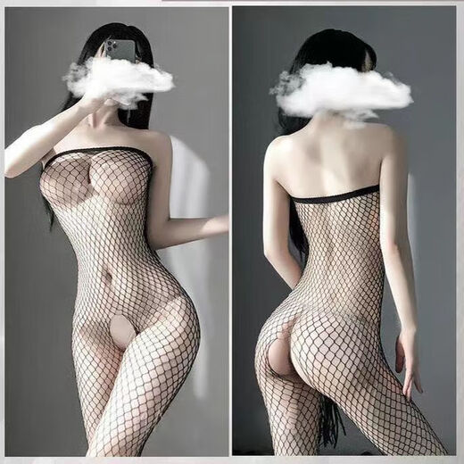 Sexy und interessante Unterwäsche ist für Paare extrem verlockend, die Ausrüstung zu öffnen, ohne schwarze Strümpfe auszunehmen, und Strebe, weiße Seidensaugenfischerei-Netto-Socken, 1 Set: 7027 Modelle (ohne Brustpatches) Einen Größe 80-140