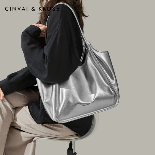 Cinvaikrose Offizielle Website Handtasche Frauentasche 2025 Neue Großkapazität Klassen Tasche Pendeln zum Schiedsbeutel Geburtstagsgeschenk CK Damensasche - Silber [Senden Sie Freundin und Frau zu Herzen]