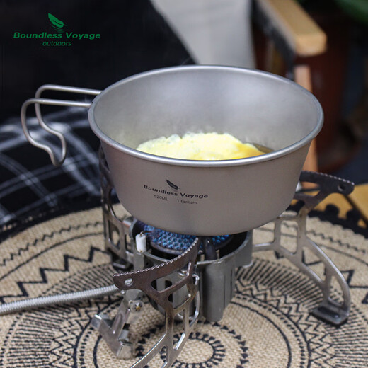 OIMG Deutsch reines Titanschneeschalter im Freien Multifunktional Snow Bowl Camping Rice Bowl Titanium Schüssel Klappende Wok Camping Bowl Ti1098t_520ml Schneeschale mit Deckel mit Deckel