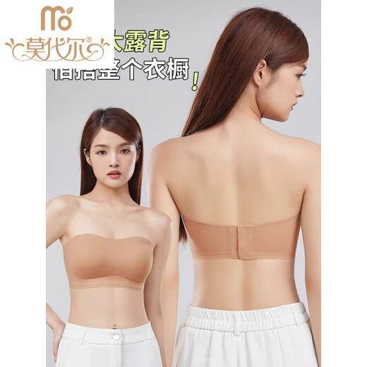 
Modal skin color liquid foundation strapless underwear for women with small breasts that do not fall off and close up, anti-slip invisible striped bra wrapping in summer. S skin color [white clothes are not transparent] S 75-95Jin [Jin equals 0.5 kg]