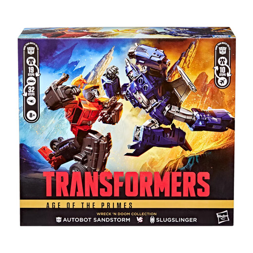 变形金刚（TRANSFORMERS）儿童男孩玩具模玩手办雷霆救援队沙暴VS末日毁灭者吊索套装G1380