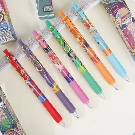 Chendu One Piece Nueva Caja ciega Pen Cartoon Creative Cartoon Cute Ins High-High Value Press Pen en neutral Rápido Ben Pen de agua negra seca 0 X-6189 Naruto Being Box Pen aleatorio 6 0.5 mm x Single