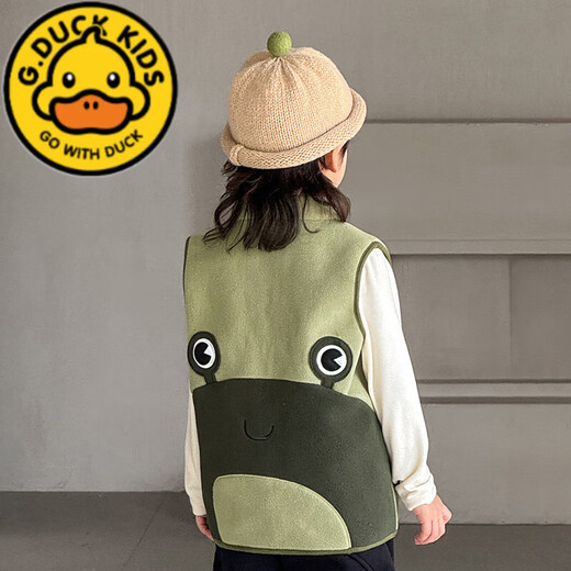 G.DuckKids Boys Vest Fleece 2024 automne Nouvel enfant pour la glissière de bande dessinée pour enfants
