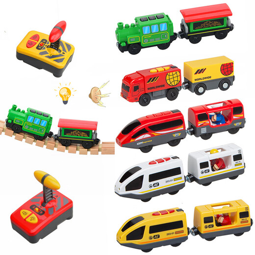 Tbkjoys Fernbedienung Hochgeschwindigkeit Elektro-Zugspielzeugkompatible Holzstrecke Kinder Fernbedienung LKW rot (Farbbox