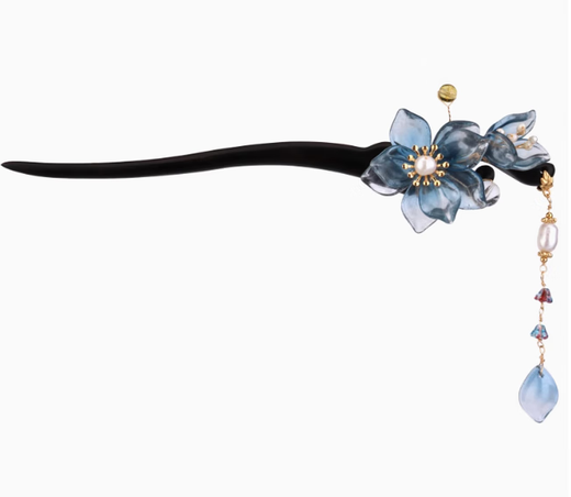 Wanbaozi wooden hairpin, ancient style tassels, updo headdress, cheongsam, modern simple daily style, glazed flower fashionable hairpin, Hua Qingzhan