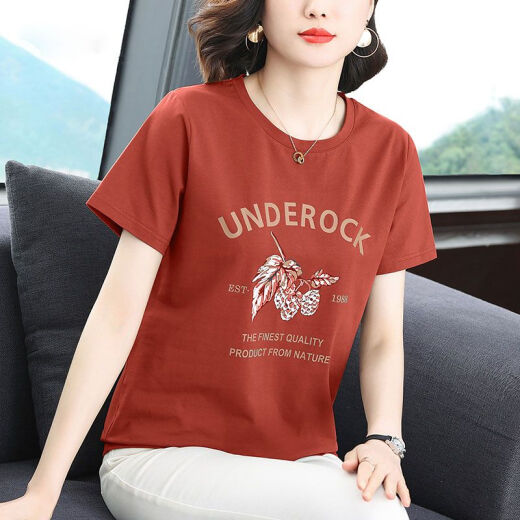 RTWK妈妈装50-60岁洋气遮肚子t恤女胖人上衣黑色短袖2025夏装新款中年 6636#黑色UN 4XL 建议155-170斤