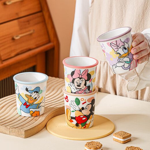 Ceramic Tea Cup Disney Cartoon Ice Cream Cup Cake Cup Microwaveable 2025 New Exquisite Girls Cold Drink Cup Small Daisy