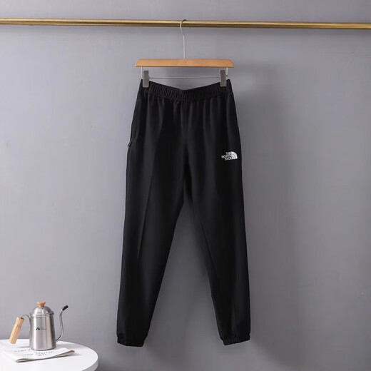 North Summer Elastic et léger pantalon de sport à séchage rapide hommes et femmes pantalon de soie glace décontractée mince pantalon décontracté à la mode 695-31948 Pantalon à séchage rapide noir xl