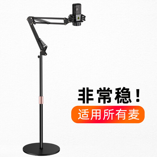 Xianfei professional floor-standing microphone stand microphone stand tripod recording shock-proof stand vertical microphone floor stand disc cantilever floor stand + universal shock mount + mobile phone clip