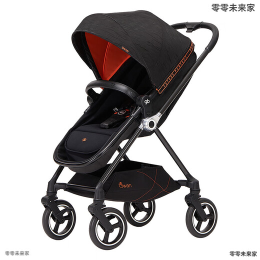 Good Kid (GB) hoher Landschaft Kohlefaser Kinderwagen Zwei-Wege-Gehen Baby 360 rotierende leichte Luxus-Schwan-Goldfeder kann sitzen oder liegen schwarzen Schwan GB826-118