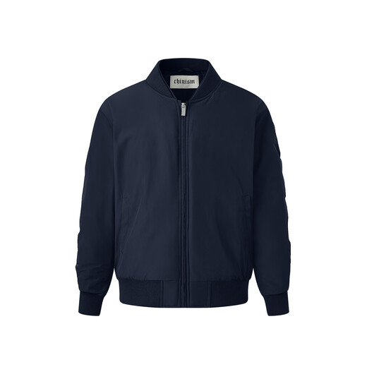 CHINISM CHChichen Basic Bomber Jacket Men's Autumn and Winter Thickened Cotton Clothes American Retro Couple Cotton Clothes Navy L