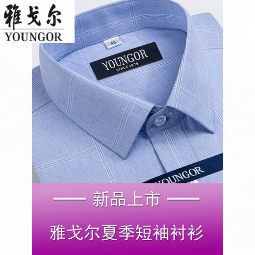 雅戈尔衬衫男短袖夏季2025薄款中年男装寸衫职业休闲衬衣透气 短袖DX6630 38 建议【70-95斤】