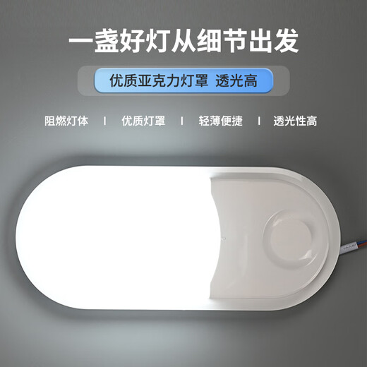 JINGGONG voice-activated induction LED tri-proof wall light ultra-thin energy-saving high-bright stairway corridor corridor light smart light 15W white light