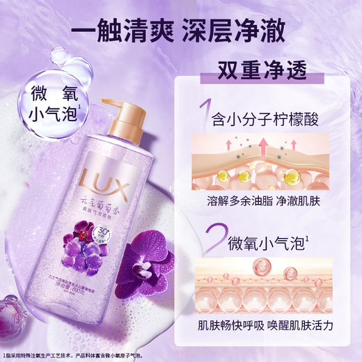 
[Quality New Product] LUX (LUX) Bubble Toning Fragrance Shower Gel Vitality Grape Scent 690g