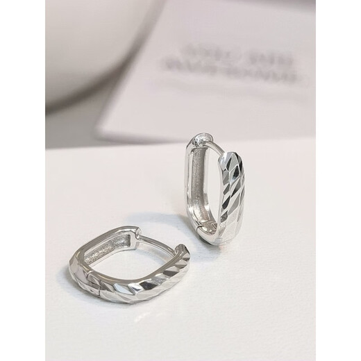 Nilan Fat Donglai's same style pt950 platinum earrings for women PT950 ear buckles 18 square fashion earrings earrings for friends' birthday, white gold