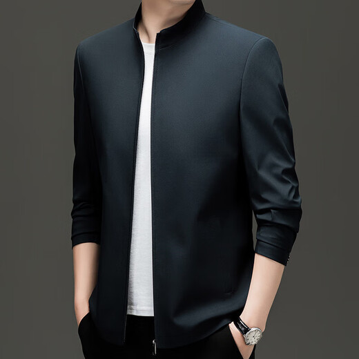 DVHNMK Brand Herrenjacke Herren Frühlings- und Herbst-New Style Business Casual High-End-Ständer Collar Executive Jacket Jacket Navy [Spot Quick Delivery] M 170 [Empfohlen 100-125 Jin [Jin ist gleich 0,5 kg]]