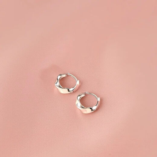 KZD Old Phoenix 999 Ear Hole Mobius Geometric Hoop Earrings Earrings Niche Silver Earrings 1 pair of storage box sterling silver earrings