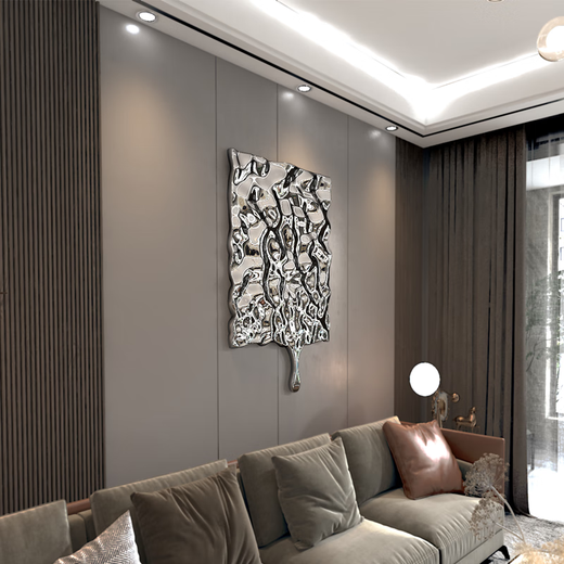 YWZR Wohnzimmer-Eingangswandbehänge, leichte Luxus-Wanddekorationen, Modellzimmer, Galvanisierung, Wassermuster, Wandbehänge, Hotel-Wanddekorationen, 140–82 cm