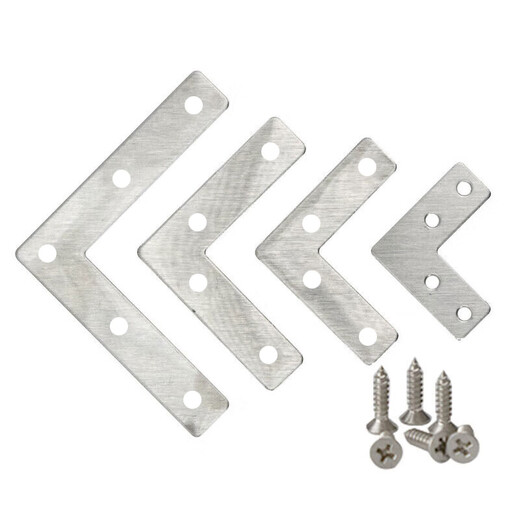 Masfor thickened stainless steel corner code thickened right-angle corner code fixed bracket round edge L-shaped 60*60mm (10 pieces)