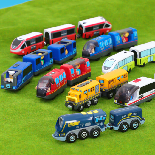Kinderspielzeug-Zugspuren leuchtet Simulation Boy Train Hochgeschwindigkeitszug Modell Sound Harmony Nummer Weihnachtsstraße Paket Eins