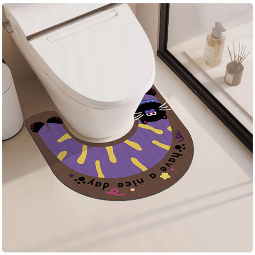 Mujer de piso en forma de baño de baño yonghuan para baño para baño Mat de pie especial anti-deslizamiento de agua de lodo absorción de agua Pedal de pie K4877p lindo polvo pequeño P 50x55cm Sebuloso Absorción de agua fuerte