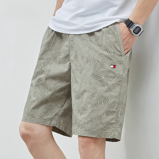 Tommy Bull (TOMMYBULL) Tommy Tommy Summer Pure Cotton Five-Cut Shorts Casual and All-Match Loose Beach Pants Men's Trendy 9224 Dark Blue + 9215 Dark Blue Color M (Suggested 100-120 Jin [Jin equals 0.5 kg])