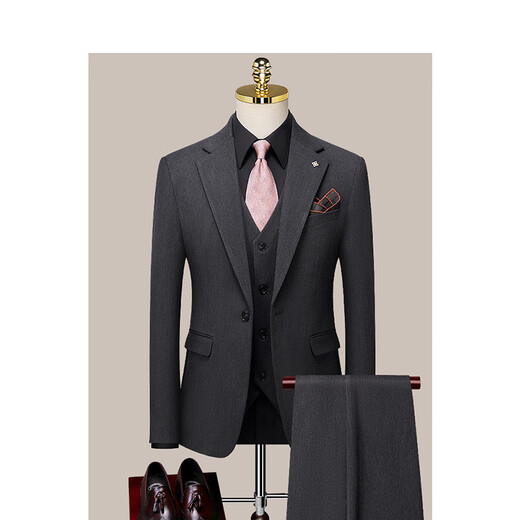 
TPZBWG high-end brand suit suit set for men 2025 new business casual groom wedding dress three-piece dark gray two-piece M