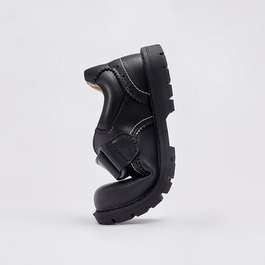 David Bella children's boys' leather shoes British style girls' black small leather shoes medium and large children's autumn