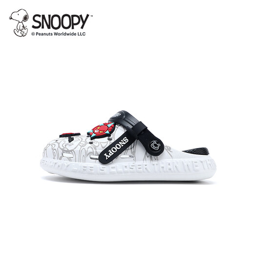 SNOOPY Snoopy children's shoes children's clogs cool cartoon slippers boys and girls lightweight garden shoes B450 black and white 40