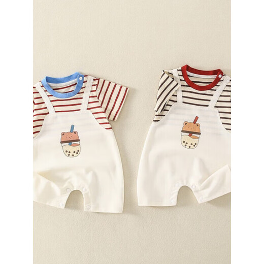 Balabala baby kurzärmelige kleidung sommer dünne baby junge sommer sommer mond neugeborene hauptmond krabbelanzug 6189 blau 66cm