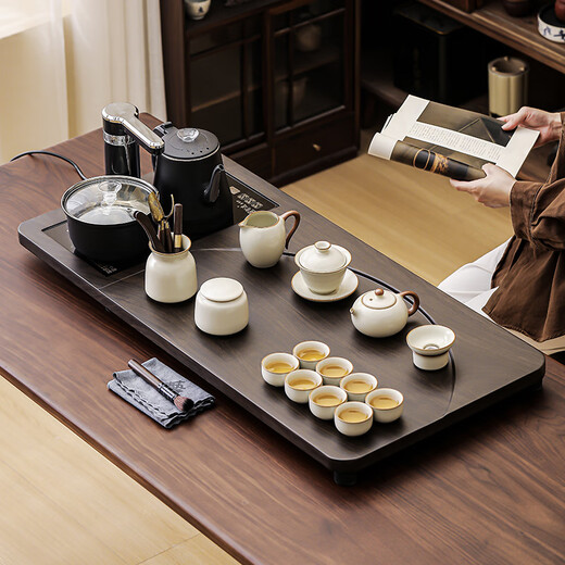 Bowei (BW) high-end tea set for home use, Ru kiln tea set, tea tray, integrated kettle for tea making, Yueya Yunqi