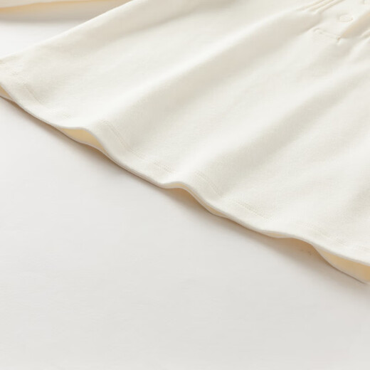 DAVE&BELLA spring new style girls' long-sleeved shirts, baby girl's shirts, children's cotton tops, casual children's clothes, pearl white, in stock, 90 cm (recommended height 80-90cm)