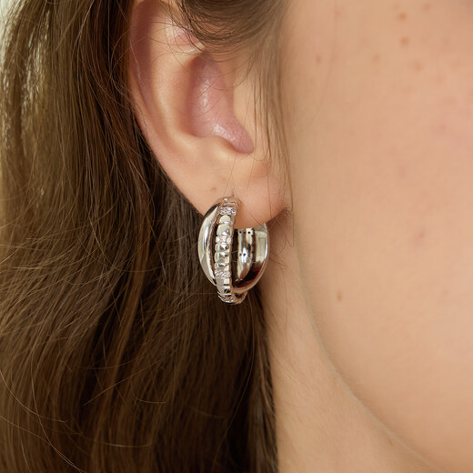 Arsis celebrity style free matching snake bone double layer earrings, women's simple and versatile earrings as a gift for your girlfriend