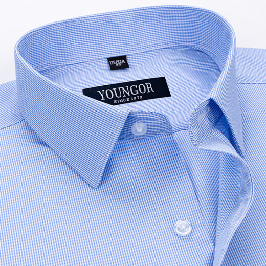 CEO Yageol Men's Short Sleeve Shirt Summer Pure Cotton Business Casual Professional Wear Anti-Wrinkle-Free-Iron Middle-aged Striped Shirt DX6630 40 Suggestions [130-145Jin[Jin equals 0.5 kg]]