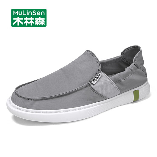 
Mulinsen (MULINSEN) men's shoes summer beanie shoes large size old Beijing cloth shoes lazy shoes one foot breathable driving casual shoes men gray (250179 models) 40 (standard sports size)