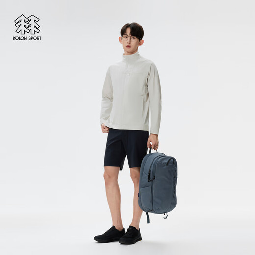 KOLON SPORT/可隆舒乐夹克 男子COLD BLACK防泼水接触凉感防晒UPF50+外套 LHJK5MT841-LG 浅灰色 L 175/96A