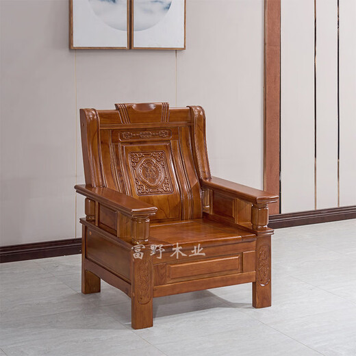 Tomino solid wood sofa new Chinese style furniture combination set modern simple wooden sofa economical rural living room furniture 1+2+3+long coffee table+square table