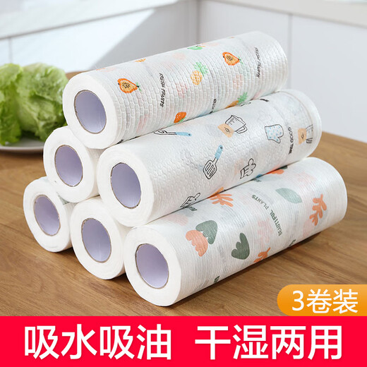Fat Donglai's same lazy rag, dry and wet, household cleaning supplies, kitchen paper, special paper towels, disposable dishcloths, pure white 100 pieces