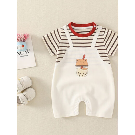 Balabala baby kurzärmelige kleidung sommer dünne baby junge sommer sommer mond neugeborene hauptmond krabbelanzug 6189 blau 66cm