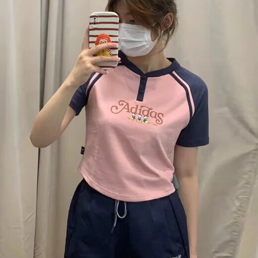 阿迪达斯 （adidas）三叶草短袖女装夏季新款户外运动短款时尚休闲圆领t恤 JP1429 XL