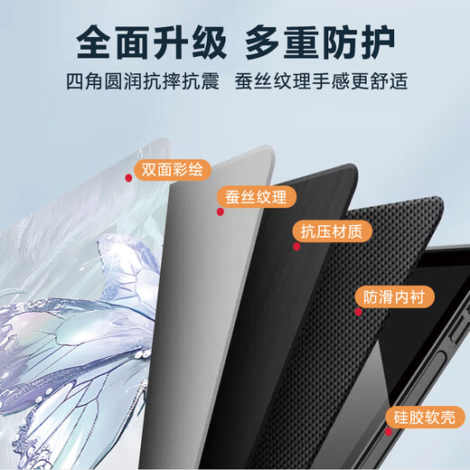 古方舟适用OPPOPadse保护套带笔槽智能休眠皮套oppo平板SE简约蝴蝶小众硅胶软壳防摔散热保护壳 【1396_0书本款】 OPPOPadSE