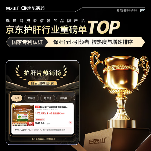 
Baiyunshan Baogan Capsule Immune Injury to Healing Fatty Liver Cholesterol Transaminase Drinking High-Water Alcohol Yangliu Buliu Liver Capsule 2 Boxes [Initial Effect]