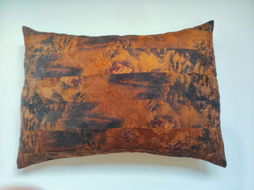 桑蚕丝 单面香云纱手工拼布枕套 抱枕套 靠垫套 不含芯 1048*48cm