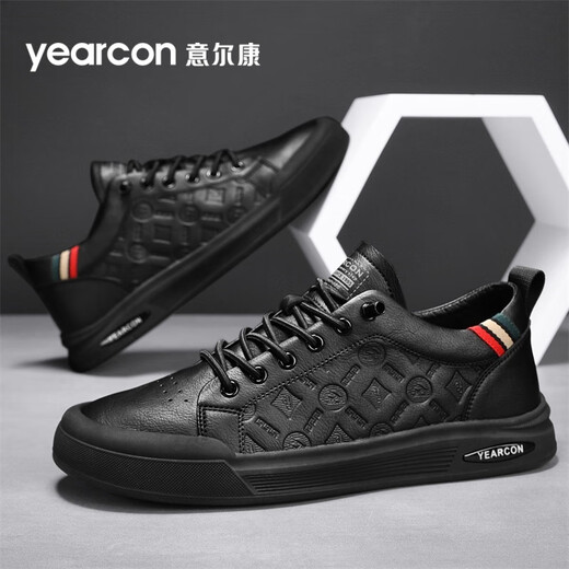 Yierkan men's shoes 2025 new sneakers men's British style business casual leather shoes men's slip-on lace-free soft-soled shoes men